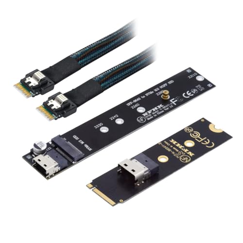 NFHK NGFF M-Key NVME Male to Female Extension Cable 40cm with SFF-8654 Connector for Mainboard SSD 2280/22110 - Image 1
