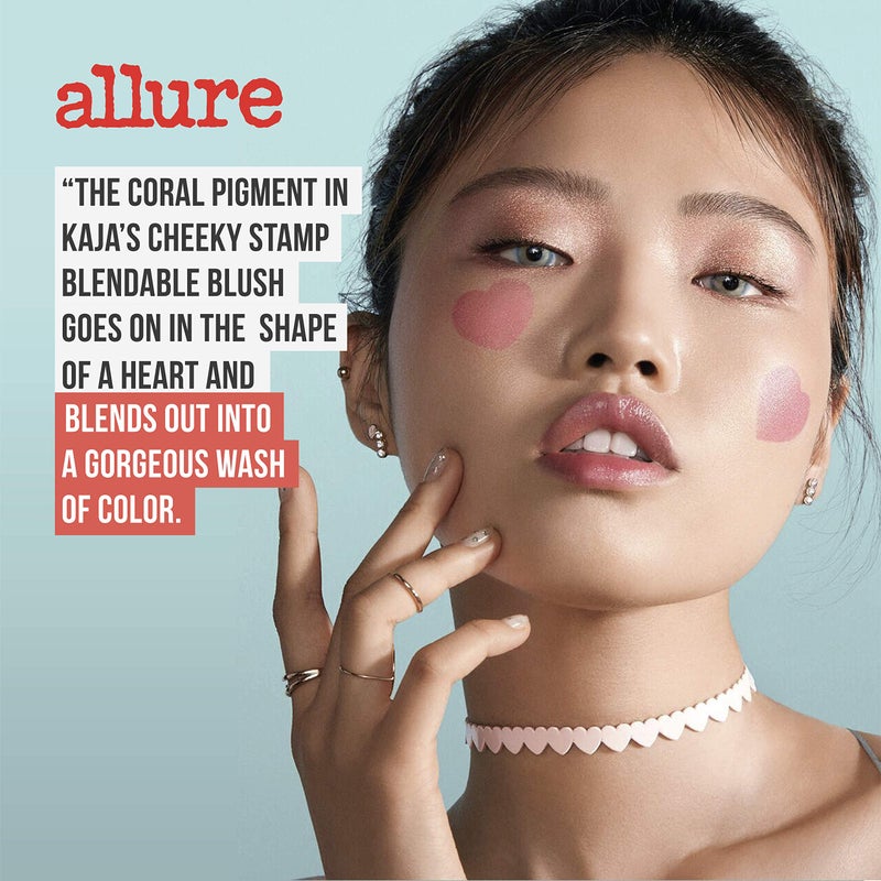 KAJA Blusher - Cheeky Stamp 04 Feisty | Kbeauty, Cute Makeup, Buildable & Blendable Shade with Heart-shaped Applicator, Sunkissed Finish, Travel size, Hygienic, Portable, Korean Makeup, 0.17 Oz - Image 2