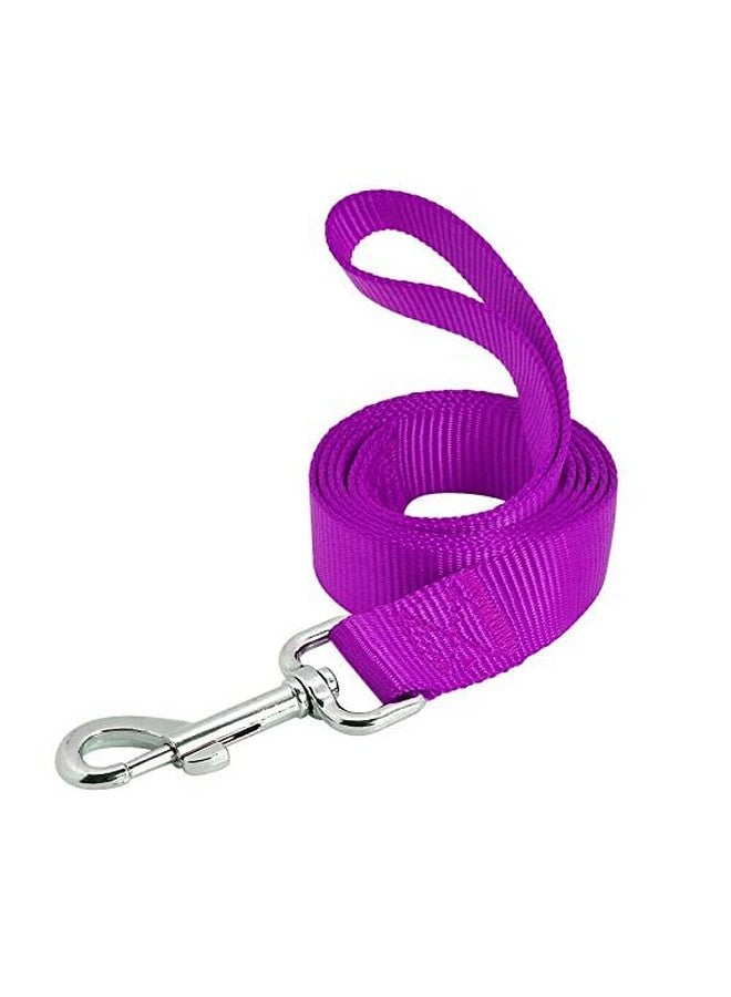 مجموعة مقود نايلون قابل للتعديل مع حزام للجراء مقاس 0.5 بوصة للكلاب الصغيرة والمتوسطة الحجم - 15 مم (لون أرجواني) - Image 2