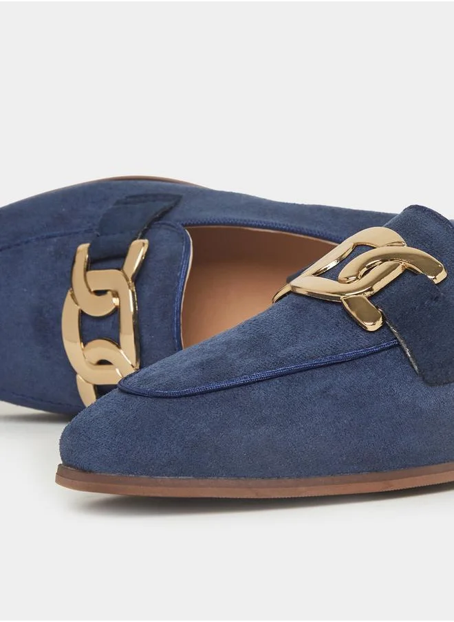 Styli Suede Look Embellished Moccasins