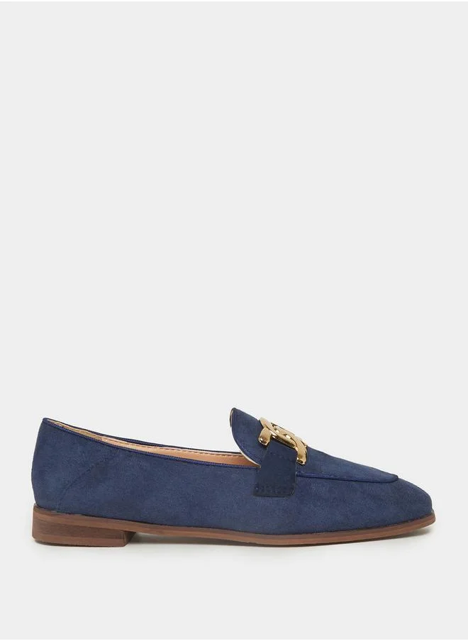 Styli Suede Look Embellished Moccasins