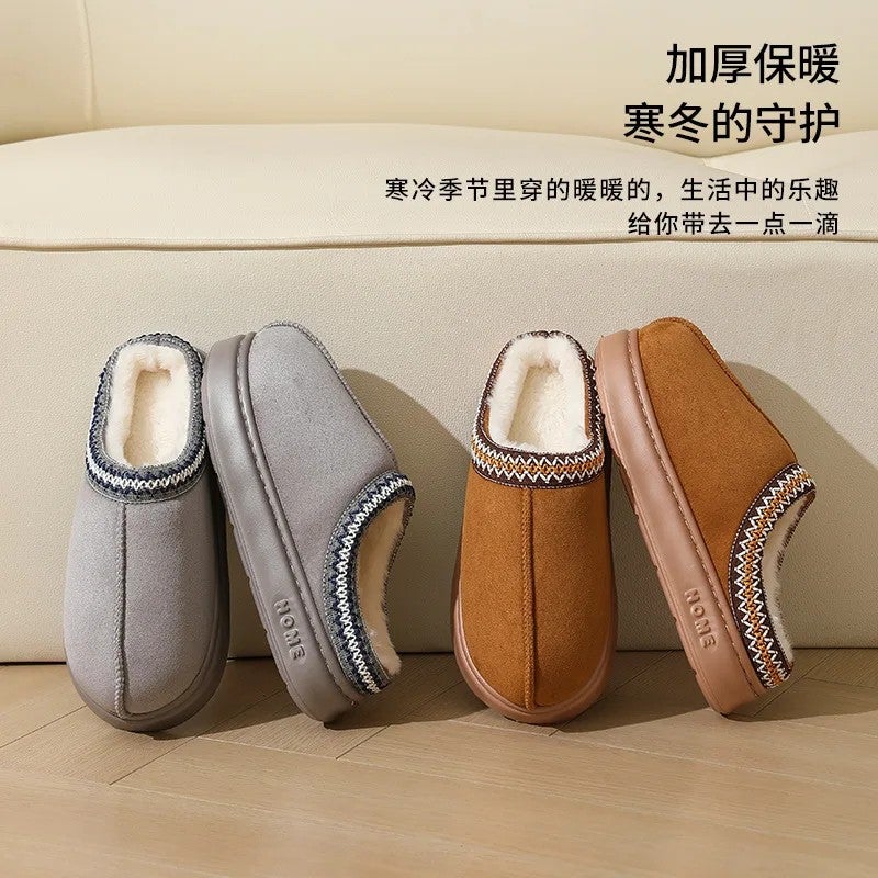 Y&D House Slippers Indoor Fur Shoes Autumn Winter Warm Fuzzy New Design Slippers Cloud Slides for Women Men - Image 3