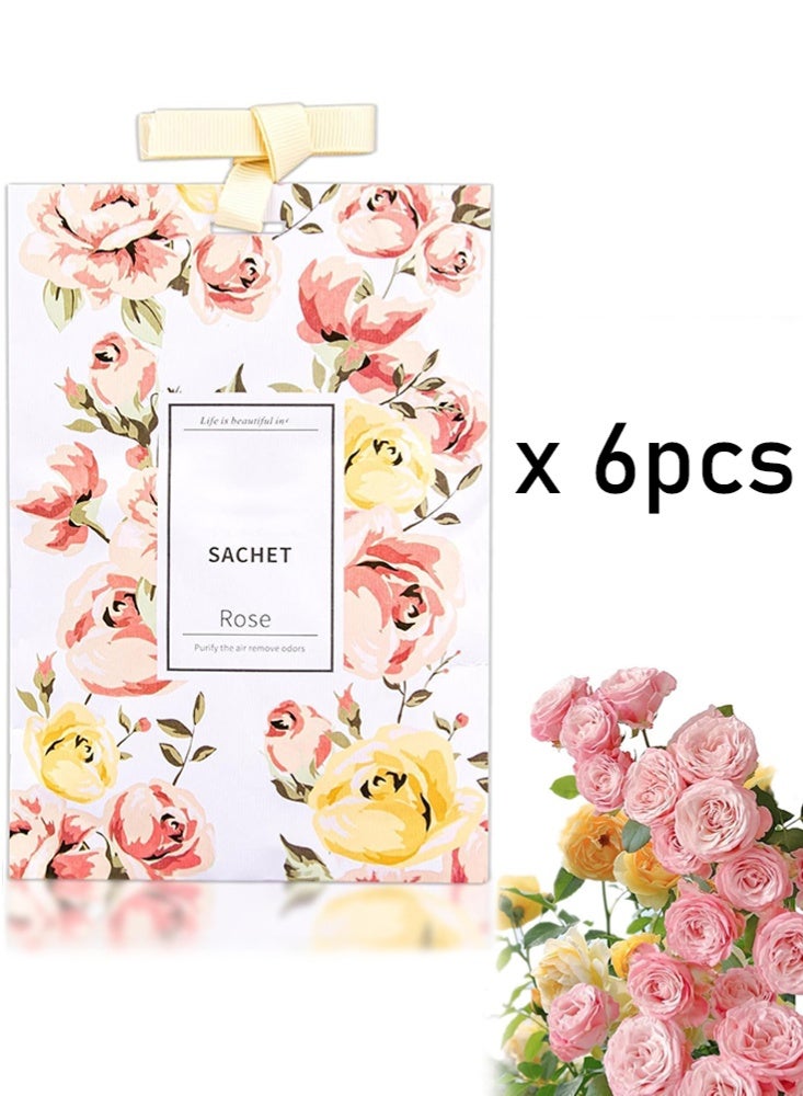 موندا أكياس معطرة طويلة الأمد للأدراج والخزائن - أكياس معطرة جو طويلة الأمد وأكياس مجففات معلقة ومنتجات العطور المنزلية أو غرفة المنزل وخزانة الملابس والسيارة (الورد) - Image 1
