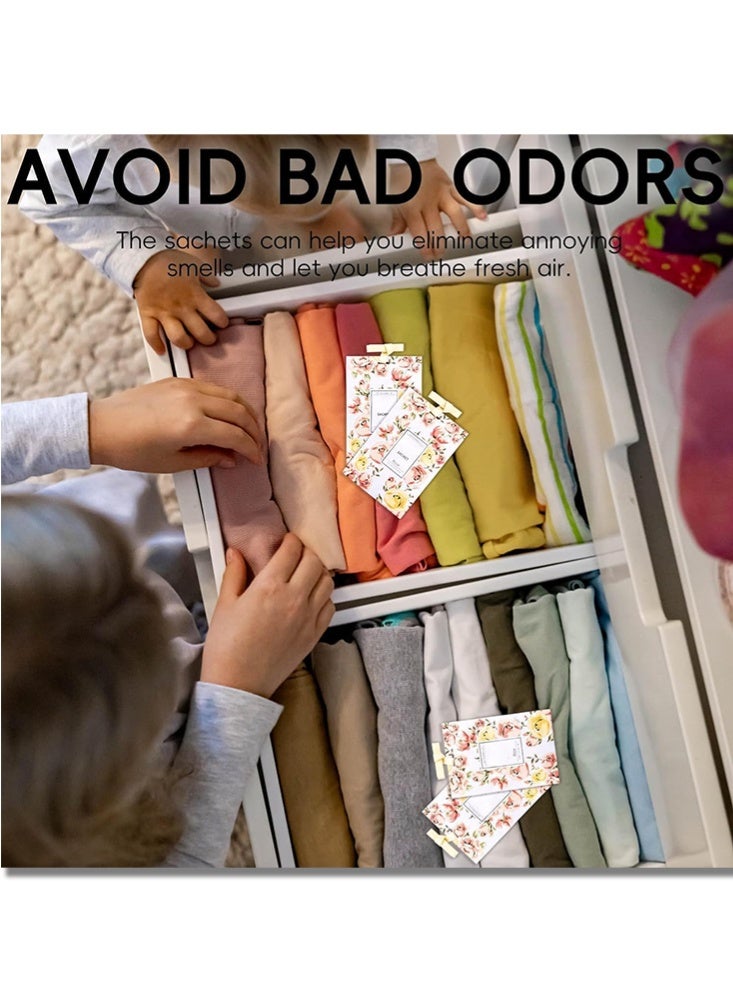 موندا أكياس معطرة طويلة الأمد للأدراج والخزائن - أكياس معطرة جو طويلة الأمد وأكياس مجففات معلقة ومنتجات العطور المنزلية أو غرفة المنزل وخزانة الملابس والسيارة (الورد) - Image 4