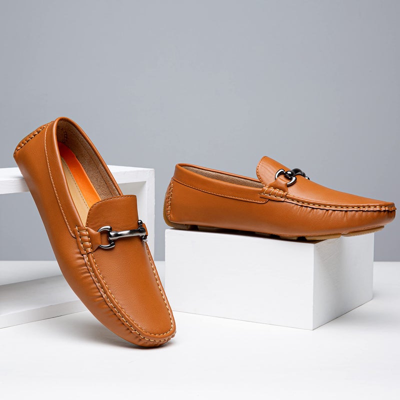 Vostey Men's Loafers Slip on Brown Loafers for Men Driving Shoes for Men Casual Dress Loafer (BMY3001 Brown 10.5) - Image 3