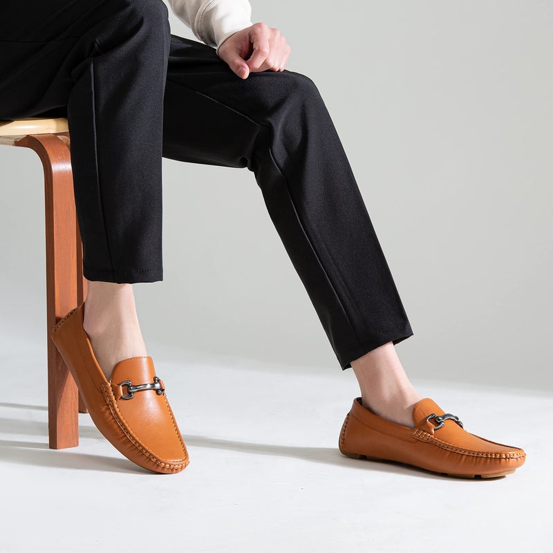 Vostey Men's Loafers Slip on Brown Loafers for Men Driving Shoes for Men Casual Dress Loafer (BMY3001 Brown 10.5) - Image 5