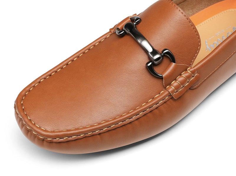 Vostey Men's Loafers Slip on Brown Loafers for Men Driving Shoes for Men Casual Dress Loafer (BMY3001 Brown 10.5) - Image 1