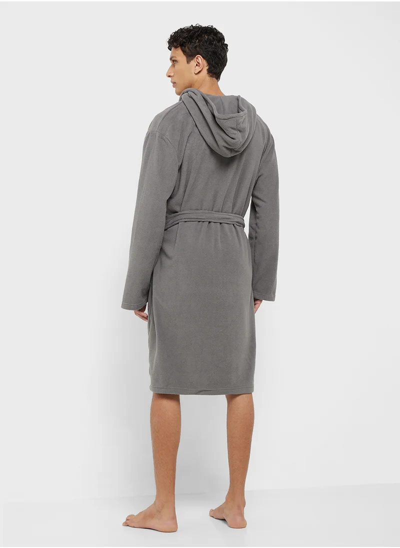 سفنتي فايف Men'S Foxbury Soft Cosy Anti Pill Polar Fleece Hooded Robe
