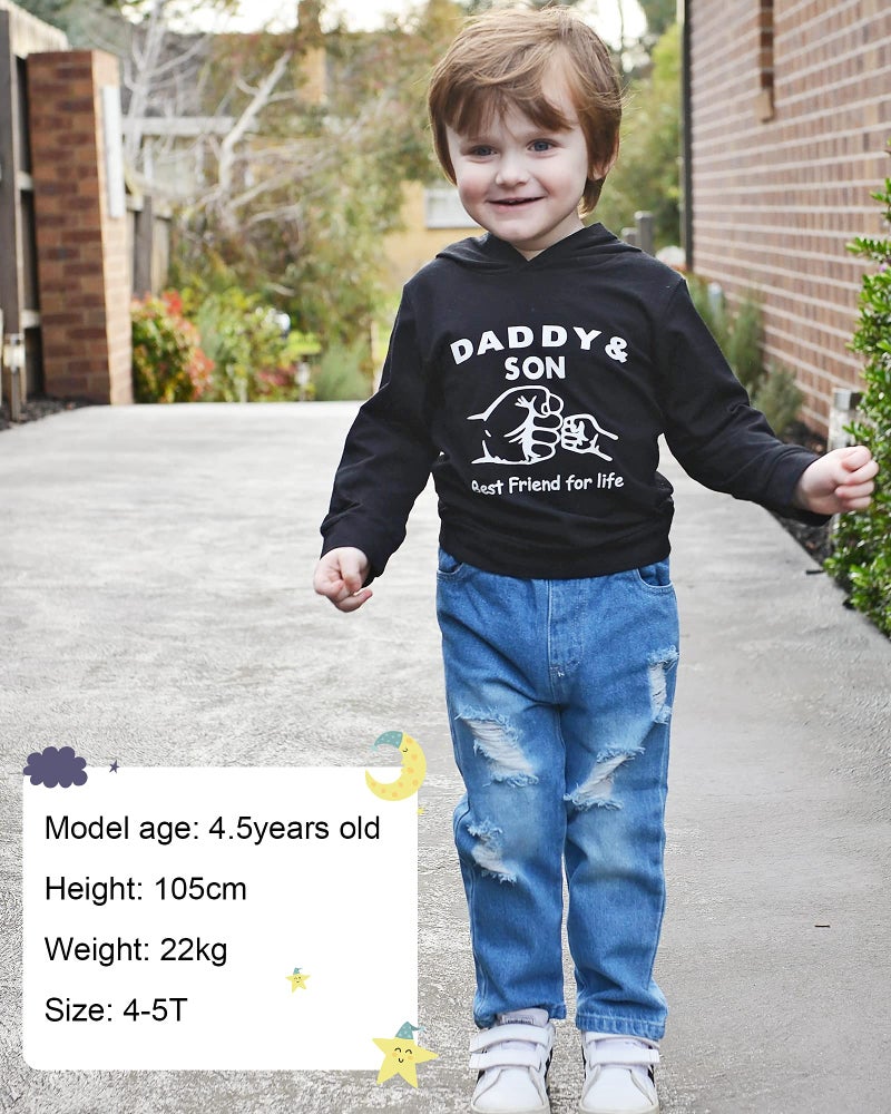 WESIDOM Toddler Boy Clothes,Long Sleeve Printing Hoodie+Jeans Pants Toddlers Boys Outfits Set 1-6Y Kids Clothing - Image 2