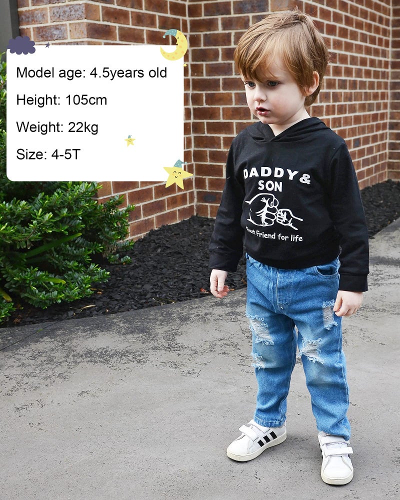 WESIDOM Toddler Boy Clothes,Long Sleeve Printing Hoodie+Jeans Pants Toddlers Boys Outfits Set 1-6Y Kids Clothing - Image 3
