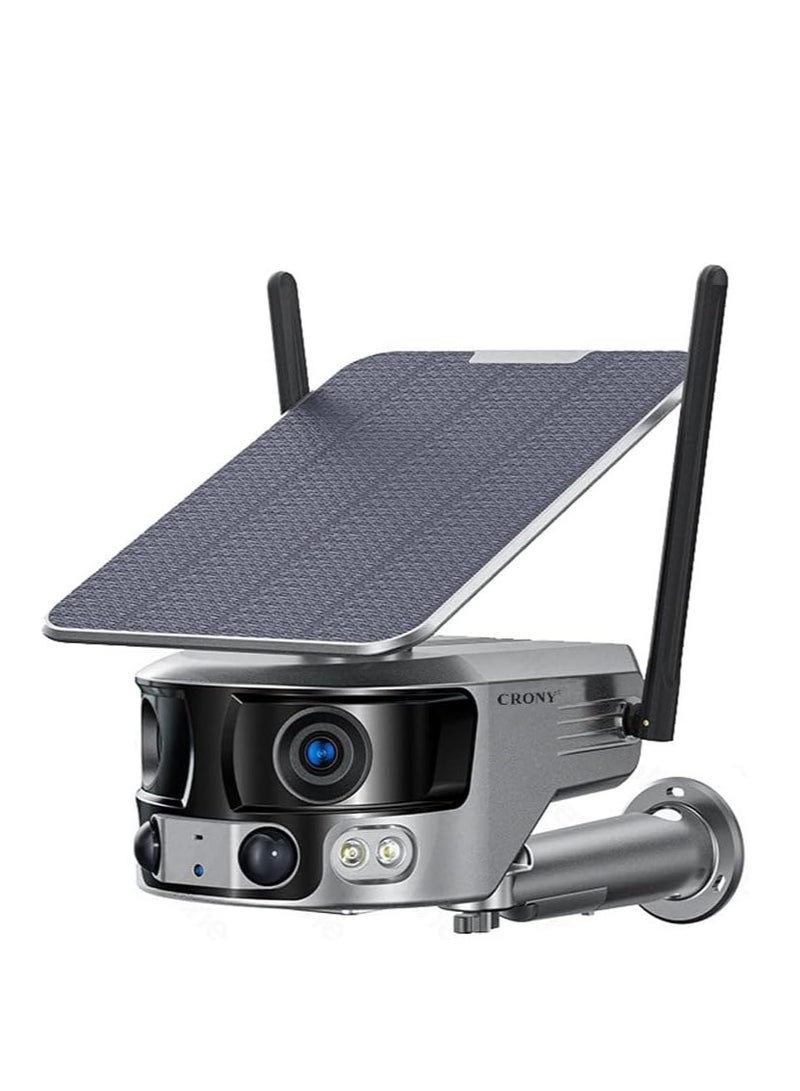 Crony Y6 WiFi-4K-8MP-180° Wide Angle Solar Battery Camera with 6W Solar Panel - Image 1