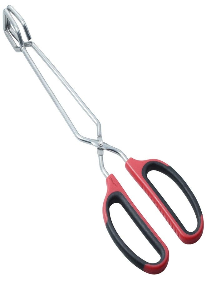 HINMAY Stainless Steel Scissor Tongs with Comfort-Grip Handle 12-Inch - Image 1