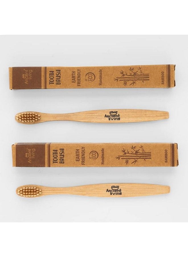 Ancient Living Bamboo Wood Toothbrush Eco Friendly Biodegradable Natural For Kids (Set Of 2)  - Image 3