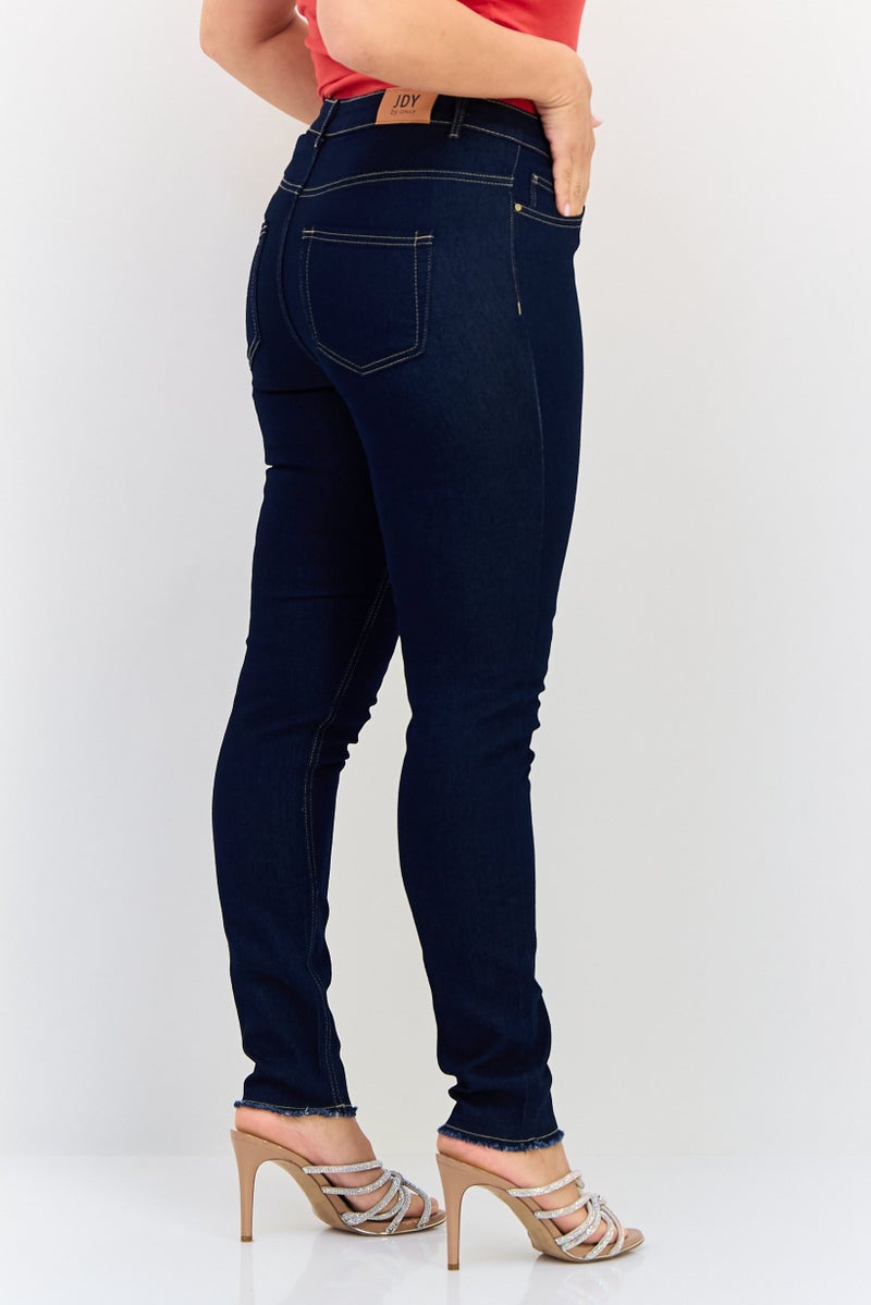 ONLY Jdy By Only Women Skinny Fit Solid Stretchable Jeans, Navy - Image 3