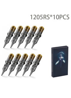 HaLunhi 10-Piece Tattoo Needle Box Needles with Laminated Rubber for Stability，Tattoo Pen Backing Needles，Round Backing Needles Disposable Needles，Individually Packed，Compatible with All Pen Tattoo Machines (1205RS)  - Image 1