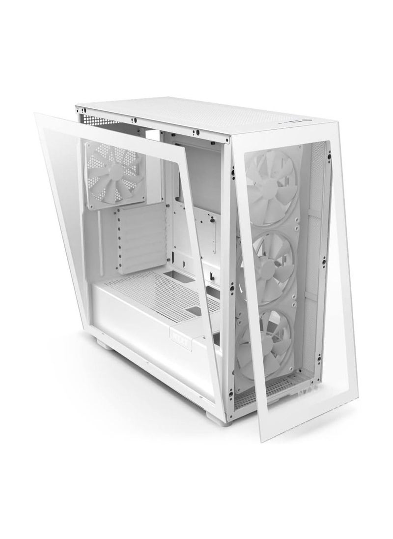 NZXT - NZXT H7 Elite - CM-H71EW-01 - ATX Mid Tower PC Gaming Case - Front I/O USB Type-C Port - Quick-Release Tempered Glass Side Panel - White - Image 1