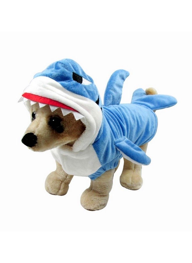 Mogoko Funny Dog Cat Shark Costumes, Pet Halloween Christmas Cosplay Dress, Large Pet Shark Costume, Animal Fleece Hoodie Warm Outfits Clothes (XXXL Size) - Image 1