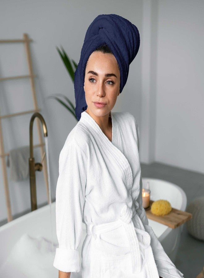 YRALY 6 Piece Towel Sets, 100% Cotton Turkish Towels for Bathroom, 2 Bath Towel, 2 Hand Towel, and 2 Wash Cloth - Navy Towel Set - Image 4
