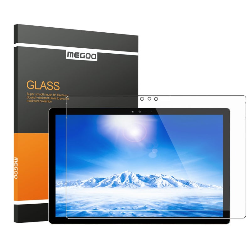 Megoo Screen Protector for Surface Pro 3, Tempered Glass, HD Clear-Scratch resistant-Friendly Touching Screen - Designed for Microsoft Surface Pro 3 (12 inch) Â¡Â­ - Image 1
