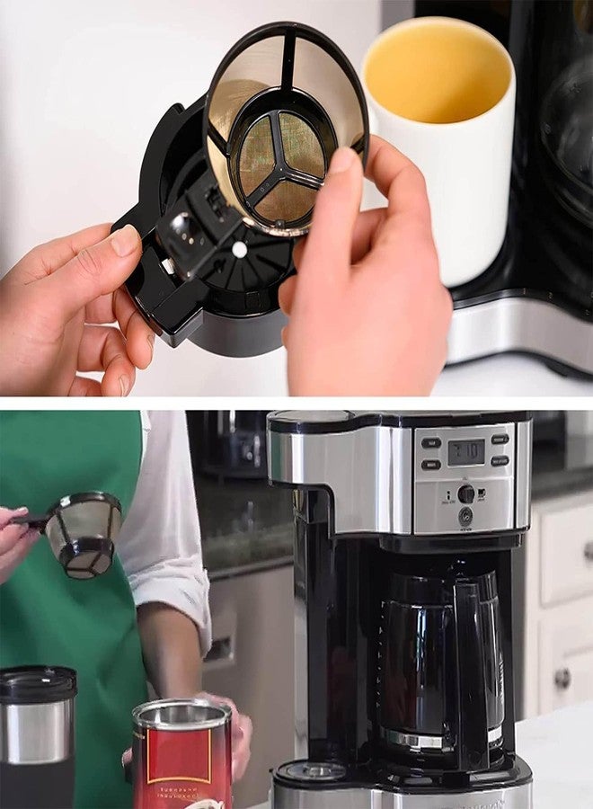 TQEONKL Reusable Single Coffee Filter Baskets 3PC, Coffee Basket Grounds Filters Replacement, Compatible with Hamilton 2-Way Brewer Coffee Maker Filters Models 49980A, 49980Z, 47650, 49933 Accessories Part - Image 5