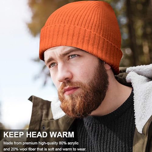 NORTHWIND Ribbed Winter Cap for Men and Women, Beanie Woolen Cap for Women, Winter Wear, Beanie Cap for Men, Woolen Cap for Man (Bright Orange) - Image 2