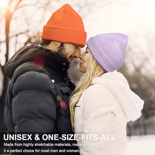 NORTHWIND Ribbed Winter Cap for Men and Women, Beanie Woolen Cap for Women, Winter Wear, Beanie Cap for Men, Woolen Cap for Man (Bright Orange) - Image 4