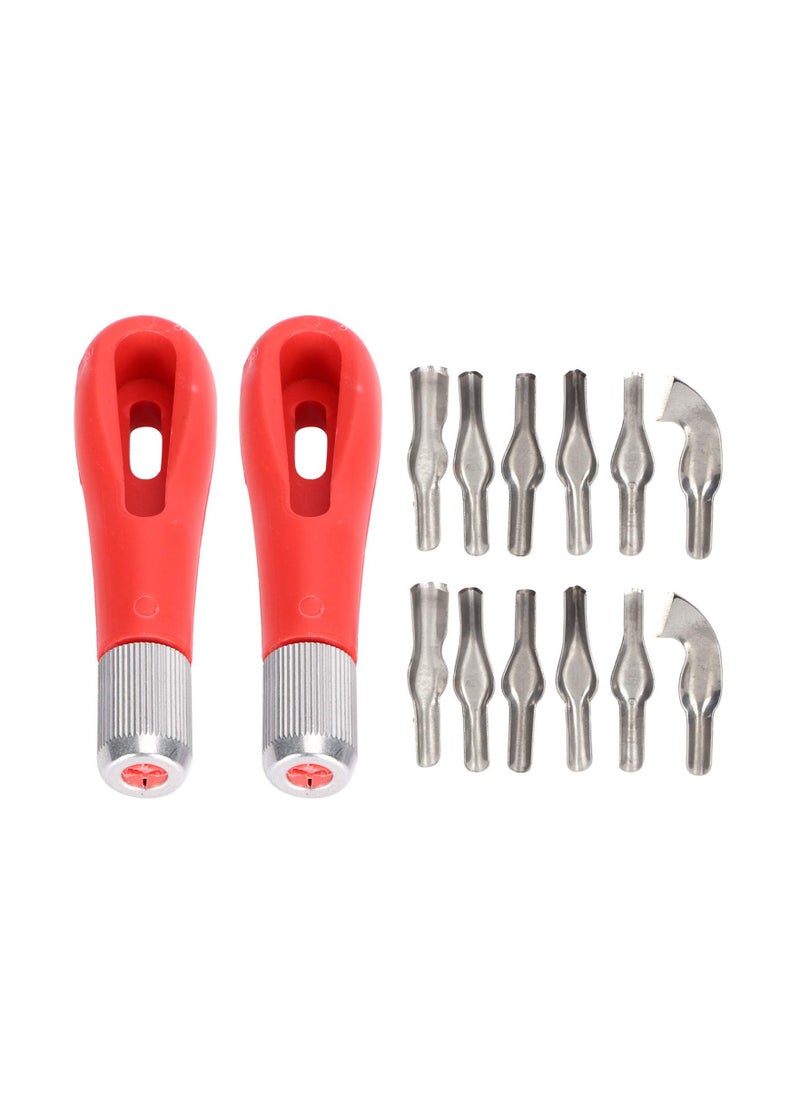 SYOSI - Lino Cutting Tools, Lino Carving Set Linoleum Cutter, Block Cutters Craft Linoleum Carving Tools with 6 Type Blades for Block Printing, Printmaking, Rubber Stamps, for Beginners and Artists(2 Set) - Image 1