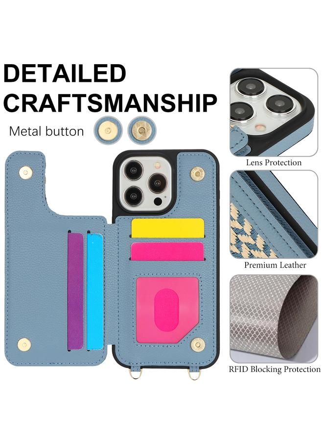 اس-توب جراب لهاتف iPhone 14 Pro مزود بفتحة بطاقة مزدوجة وغطاء كامل للهاتف مع حزام متقاطع - Image 3