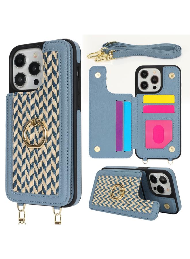 اس-توب جراب لهاتف iPhone 14 Pro مزود بفتحة بطاقة مزدوجة وغطاء كامل للهاتف مع حزام متقاطع - Image 1