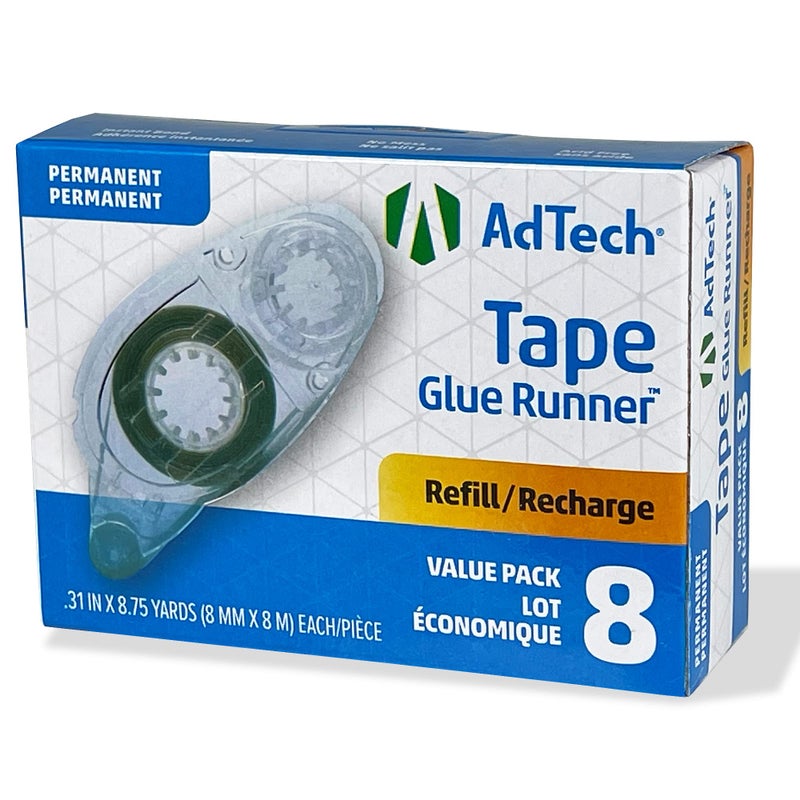 AdTech 05674 Permanent Crafter's Tape Refills, Pack of 8, Clear - Image 1