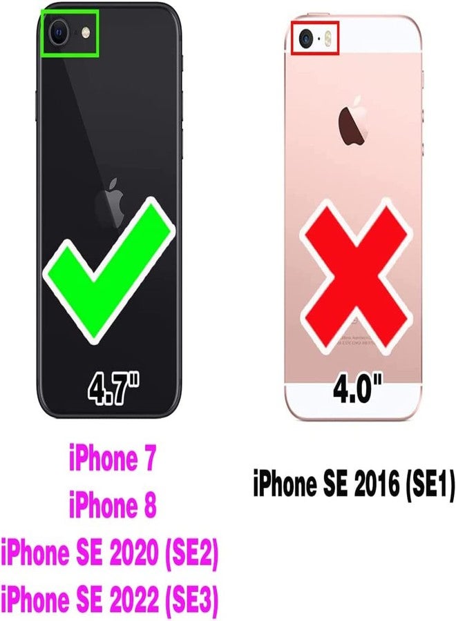 أسو ويش جراب محفظة متوافق مع آيفون 7/8/SE 2020/2022، واقي شاشة من الزجاج المقوى، غطاء قلاب بسحاب، حامل بطاقات، حامل هاتف، متوافق مع آيفون 7، آيفون 8، SE 2020، SE 2022، الجيل الثاني/الثالث، SE 2، SE 3، أحمر - Image 2