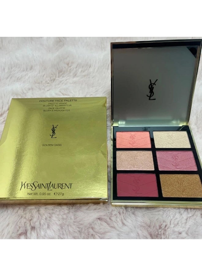 Yves Saint Laurent YSL Couture Face Palette Golden Oasis Limited Edition – Blush & Highlighter Palette with 6 Sun-Kissed Shades - Image 2
