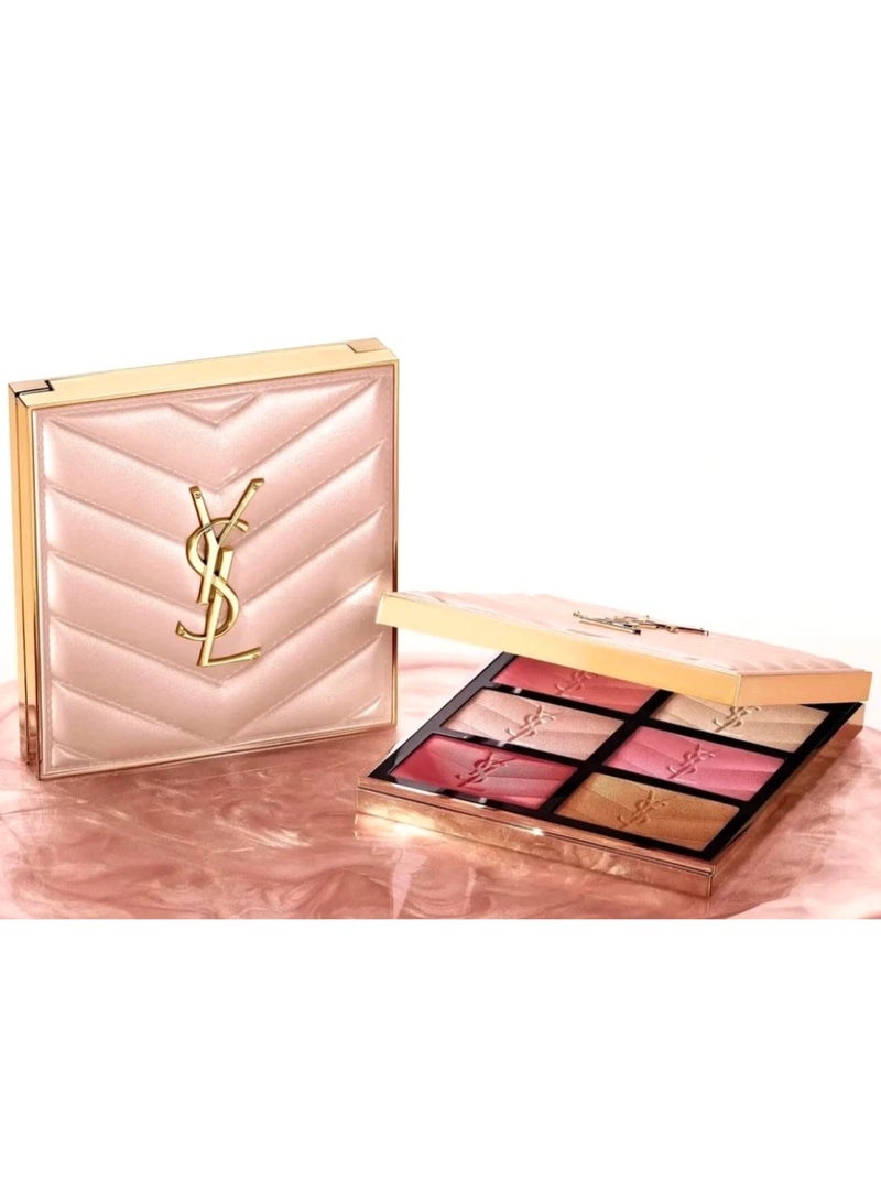 Yves Saint Laurent YSL Couture Face Palette Golden Oasis Limited Edition – Blush & Highlighter Palette with 6 Sun-Kissed Shades - Image 3