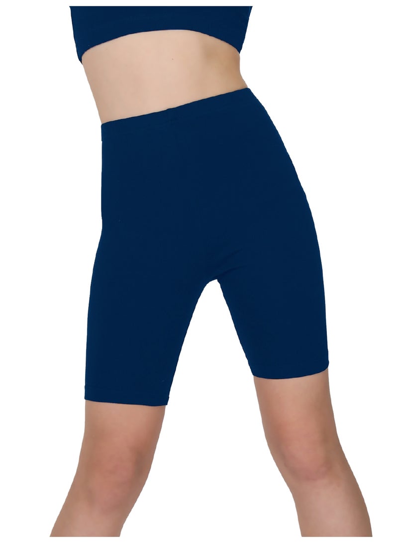 جولد كراون شورت قطني أساسي للبنات - كحلى - Image 1