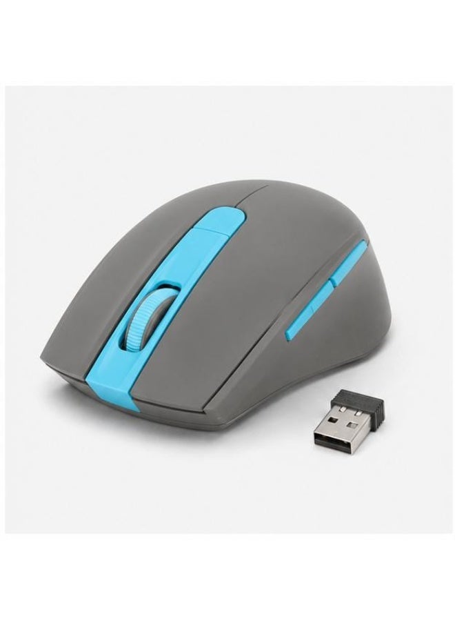 2.4GHz Wireless Mouse – Ergonomic USB Receiver Mouse, Compatible with Laptop & PC, Gray/Blue - Image 1