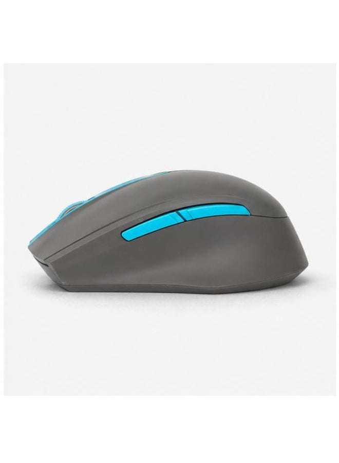 2.4GHz Wireless Mouse – Ergonomic USB Receiver Mouse, Compatible with Laptop & PC, Gray/Blue - Image 4