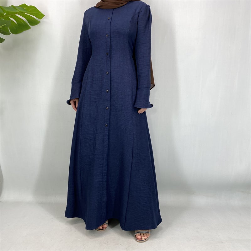 Elegant Button-Decorated Fashion Dress for Winter 2025 - Image 3