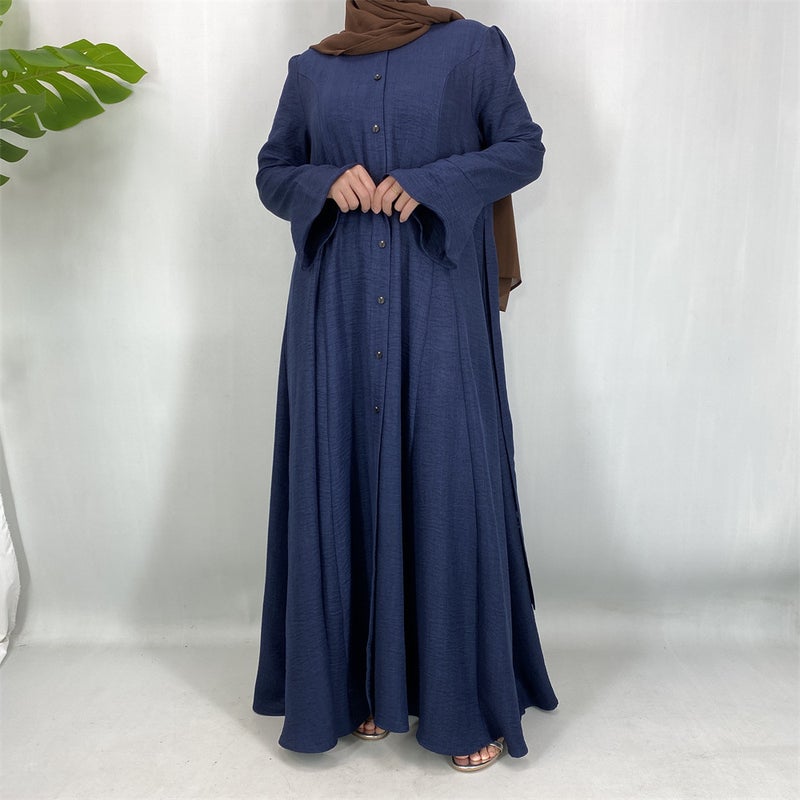 Elegant Button-Decorated Fashion Dress for Winter 2025 - Image 5