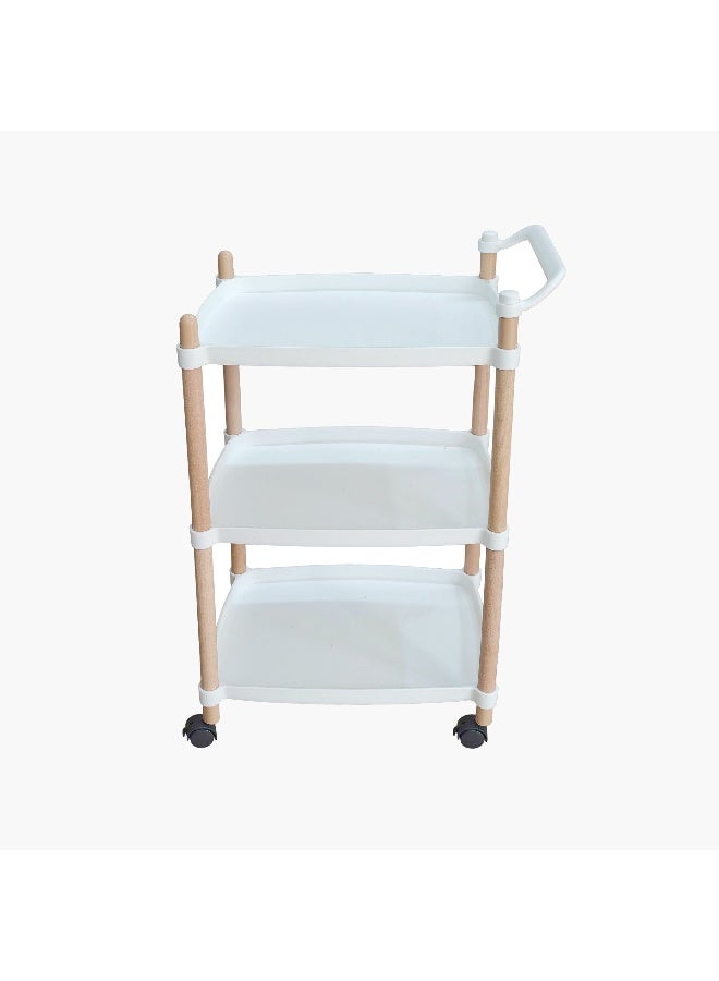 Home Box عربة تقديم بثلاثة مستويات باللون الأبيض - Image 2