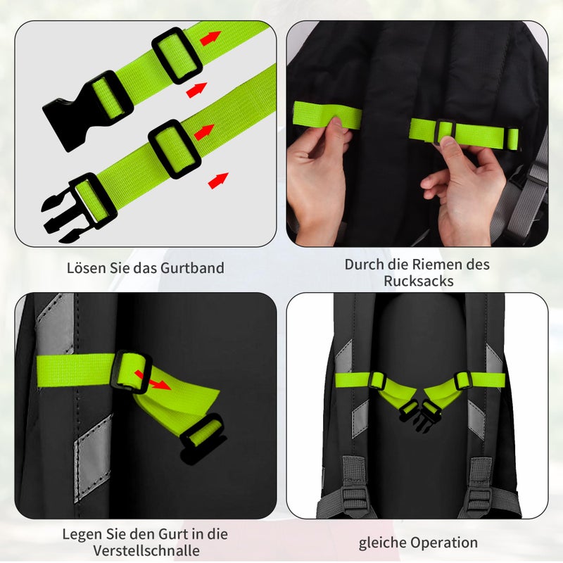 Moorle Adjustable Chest Strap Backpack, Pack of 2 Nylon Backpack Straps with Quick Release, Non-Slip Webbing for School Bag, Black, Durable Chest Strap for Jogging, Hiking, Outside - Image 4
