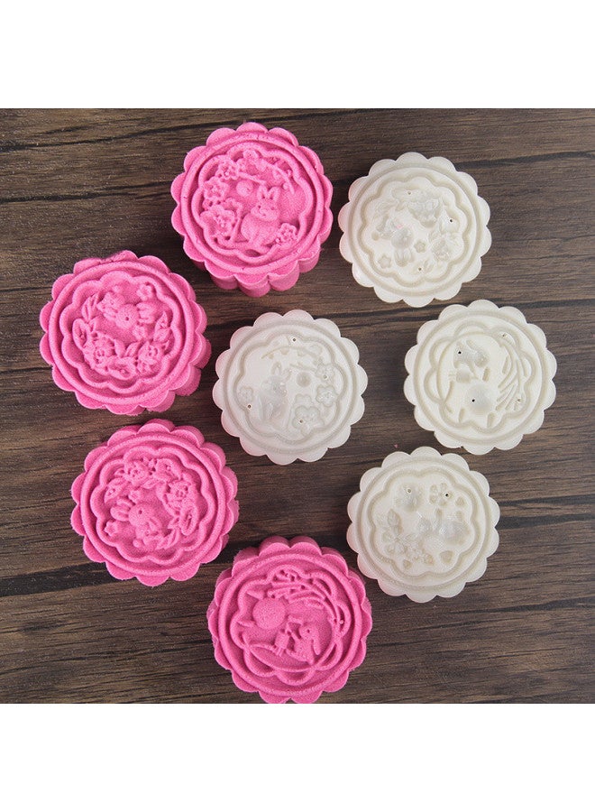 Hand-pressed Mooncake Mold Household Mung Bean Cake Embossed Ice-skin Mooncake Baking Pastry Pasta 2024 New Mid-Autumn Festival-Specifications:【45644】50g Meiman Life 4 Pieces-Color:Default  - Image 5