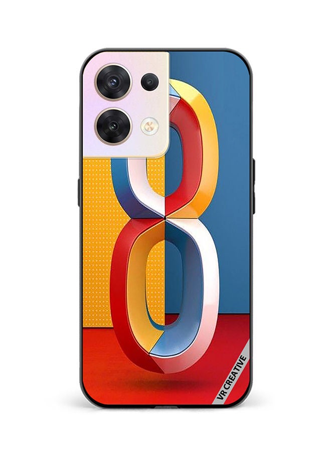 VR CREATIVE Protective Case Cover For Oppo Reno8 5G Number 8 Design Multicolour - Image 1