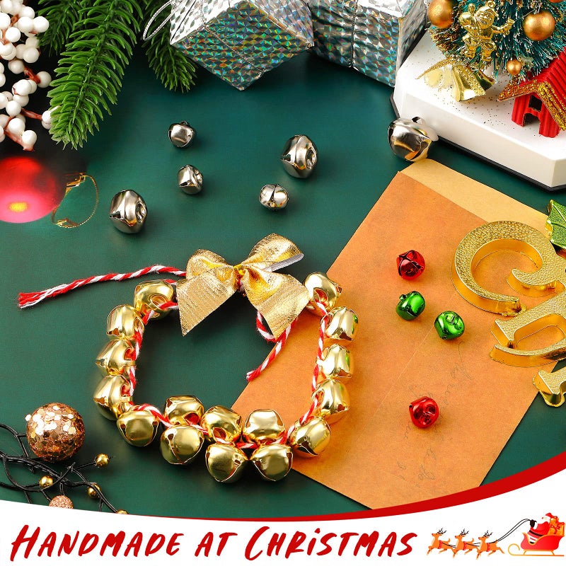 Jingle Christmas Bells, 500 Pieces Craft Bells, DIY Bells for Wreath, Holiday Home and Christmas Decoration (Gold, 0.5 inch) - Image 3