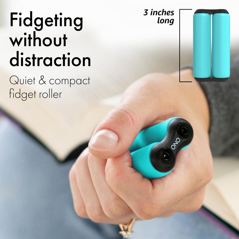 ONO Roller - Handheld Fidget Toy for Adults | Help Relieve Stress, Anxiety, Tension | Promotes Focus, Clarity | Compact, Portable Design (Teal, Junior Size - ABS Plastic) - Image 2