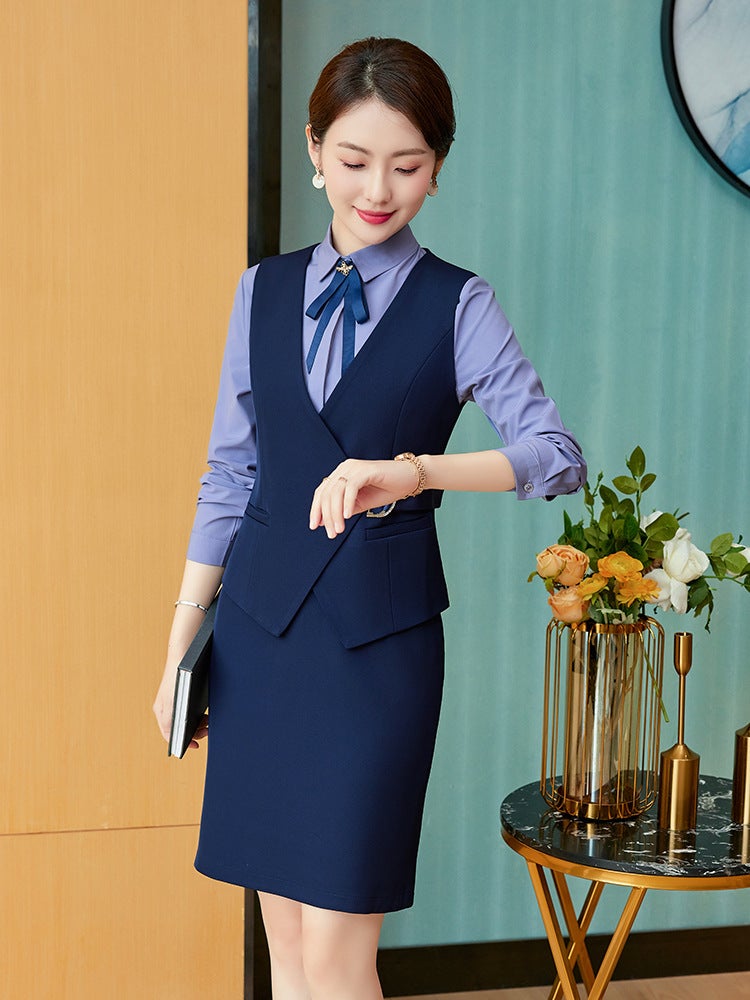 Professional vest skirt suit work clothes hotel restaurant manager Foreman customer service shopping guide beauty salon consultant work clothes - Image 3