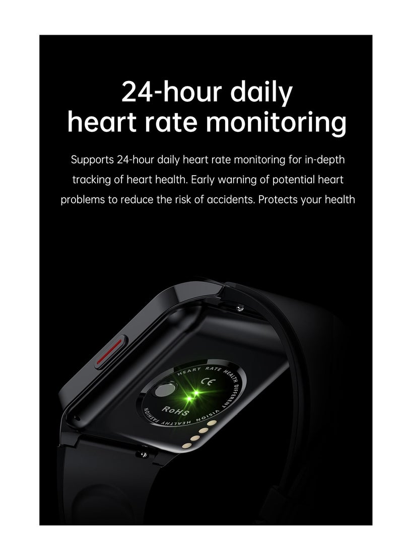 AROAQ H60 Smart Watch Bluetooth Calling Body Temperature Heart Rate Smartwatch IP67 Waterproof Sports Fitness Tracker Watches For Men And Women With Purple Silicone Strap - Image 4