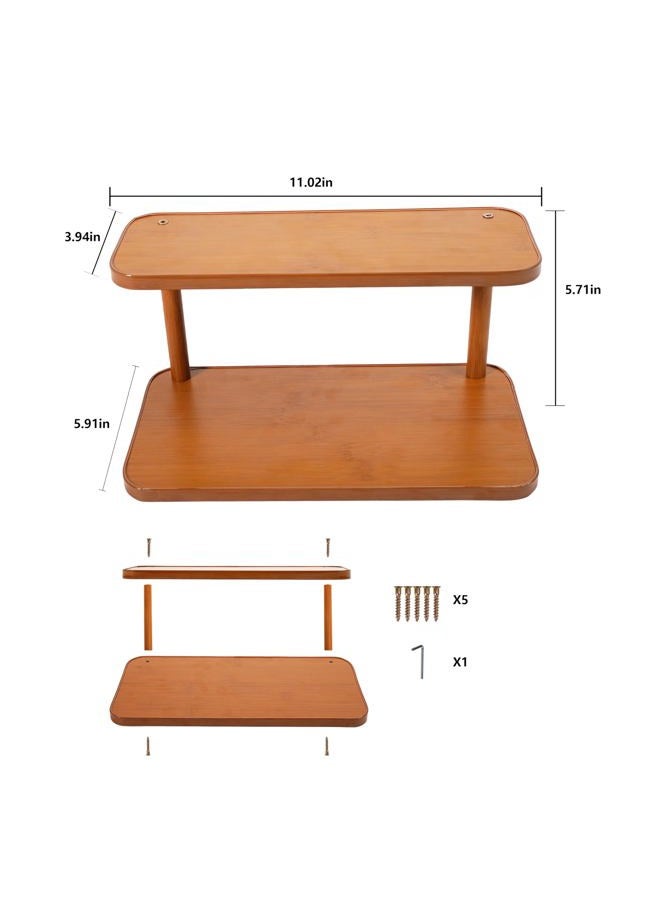 YENXIKU Tier Wooden Stand for Cake Display & Kitchen Counter Organization - Multi-Purpose Tiered Tray for Cupcakes, Spices, Makeup, or Coffee Mugs, Rustic Tabletop Decor - Image 2
