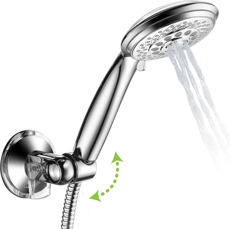 HotelSpa Universal AngleAdjustable Hand Shower Wall Bracket for Easy ReachPerfect Angle Fits Any Shower Patented PushLock Provides Superior Suction Power SelfAdhesive Slidein Holder Included - Image 4