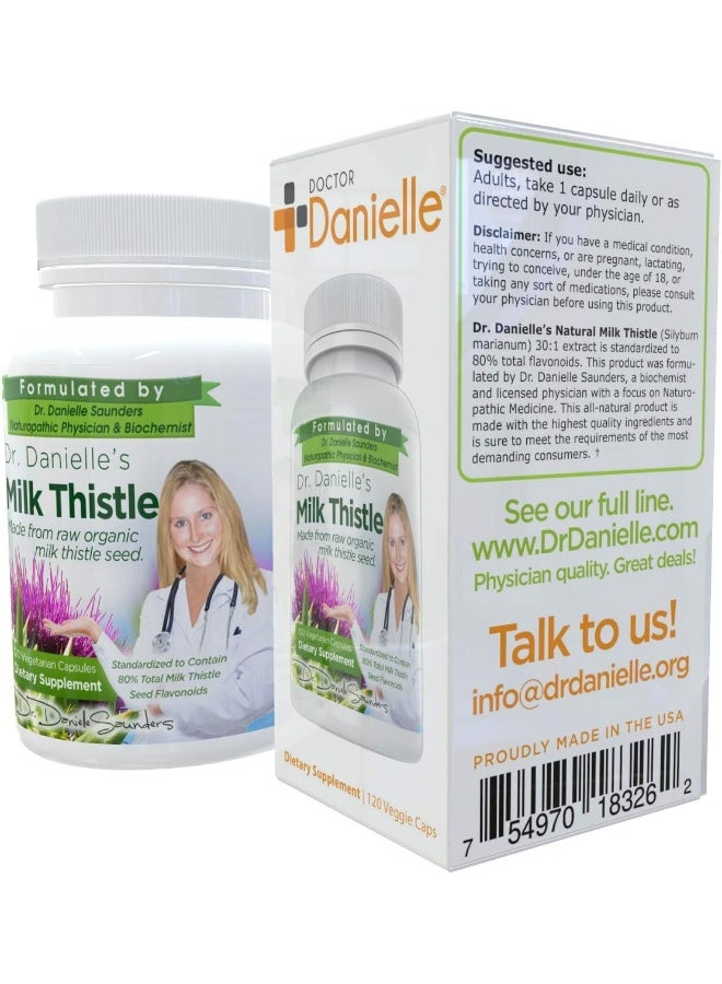 Doctor Danielle Milk Thistle 30:1 Extract, Standardized to Contain 80% Total Flavonoids 120 Capsules - Image 4
