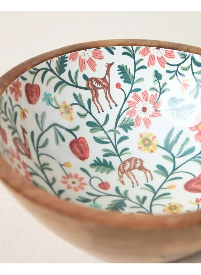 Chumbak Apple Orchards Wooden Bowl,8"dia | Kashmir Trails